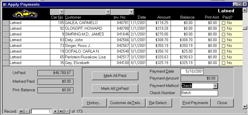 Applying payments as a batch