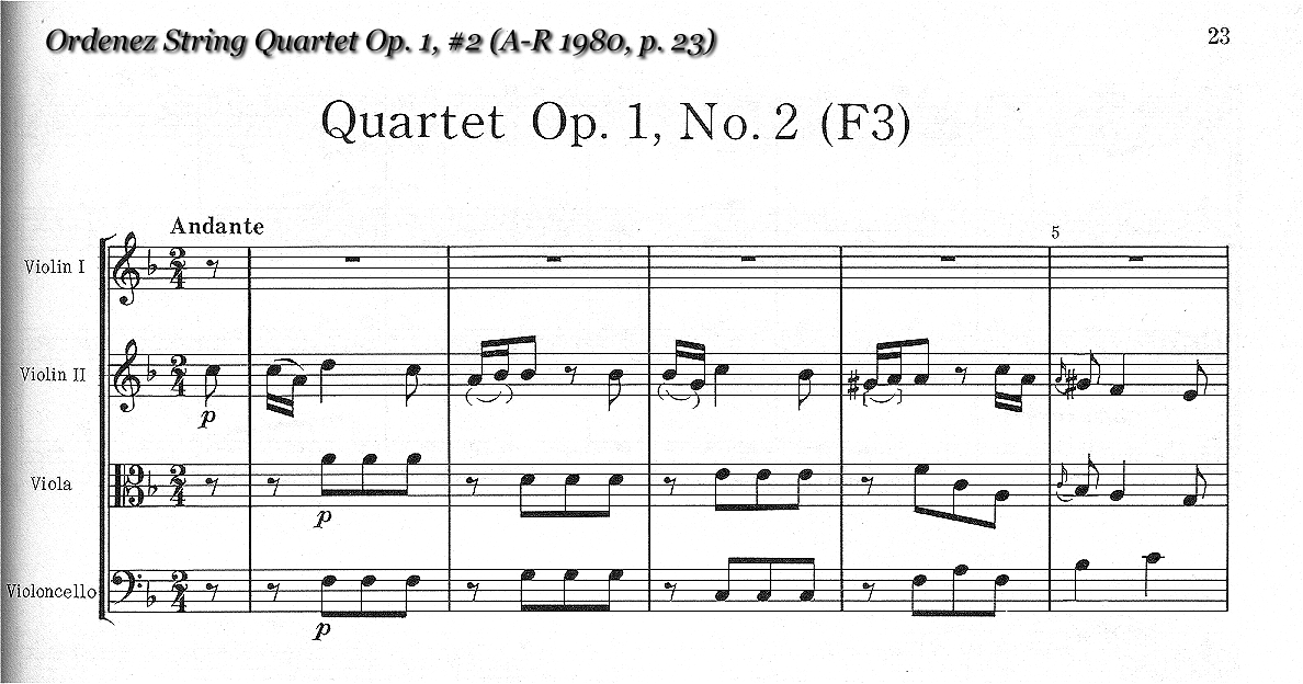 Ordenez String Quartet Op. 1, #2