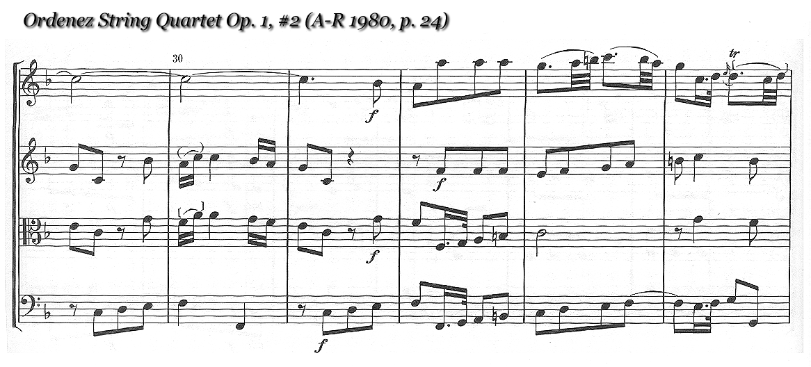 Ordenez String Quartet Op. 1, #2